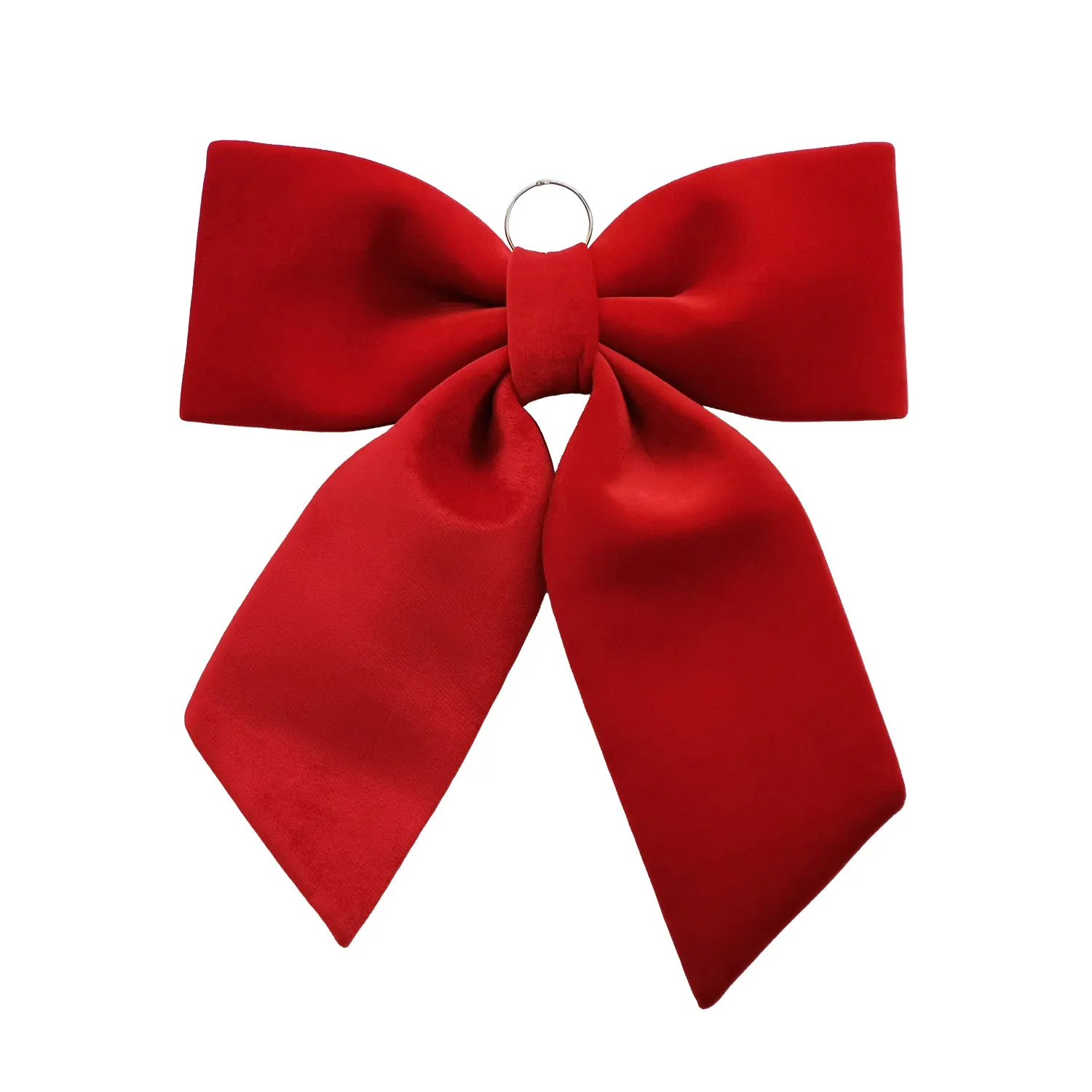 Fiocco Natalizio Decorativo Rosso Effetto Velluto h70x60 cm