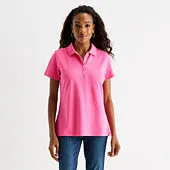 St. John's Bay Womens Short Sleeve Polo Shirt