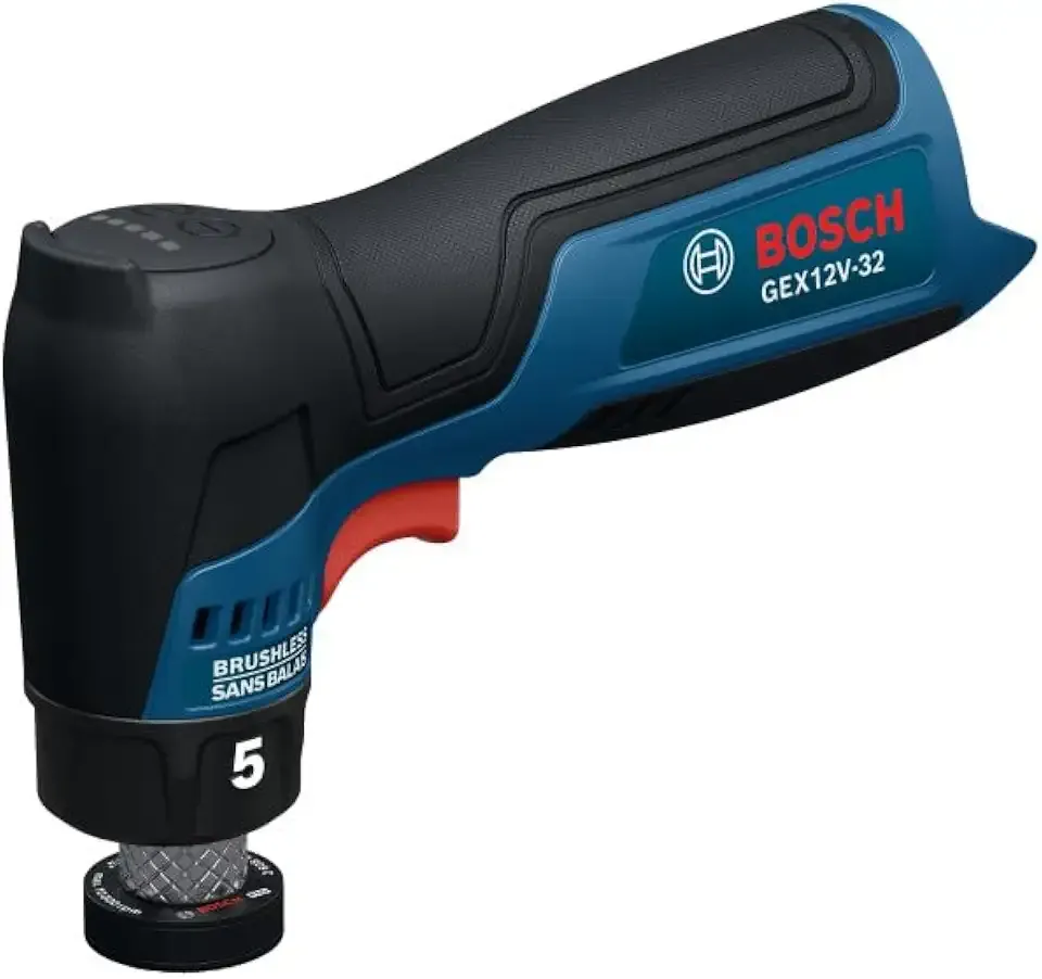 GEX12V-32N Cordless Random Orbital Sander, 12V Brushless 1-1/4 Inch Detail Sander, 5mm Orbit for Wet and Dry Automotive Spot Sanding, Variable Speed (Bare Tool)