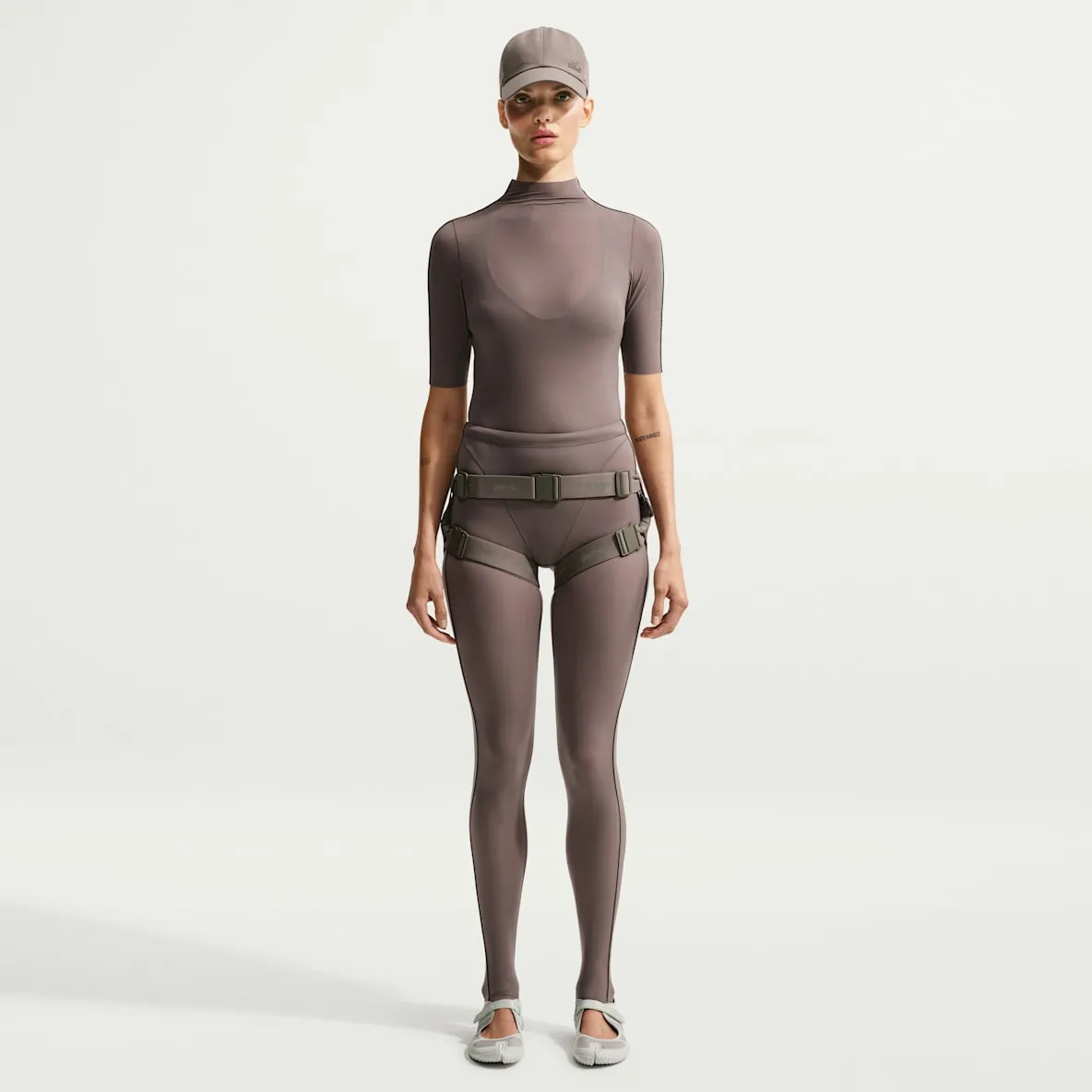 Leggings med høyt liv og V-panel til dame