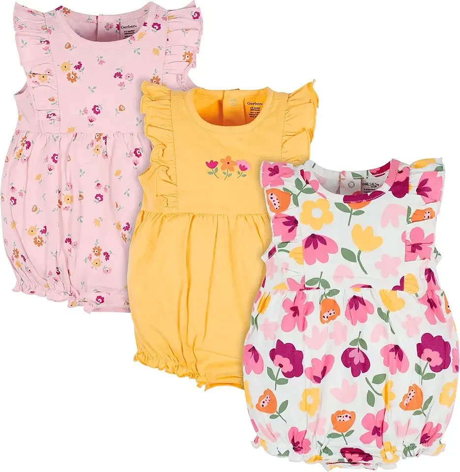 Baby Girls' 3-pack Romper