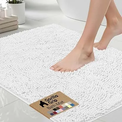 GORILLA GRIP Bath Rug Mat, Thick Soft Absorbent Chenille…