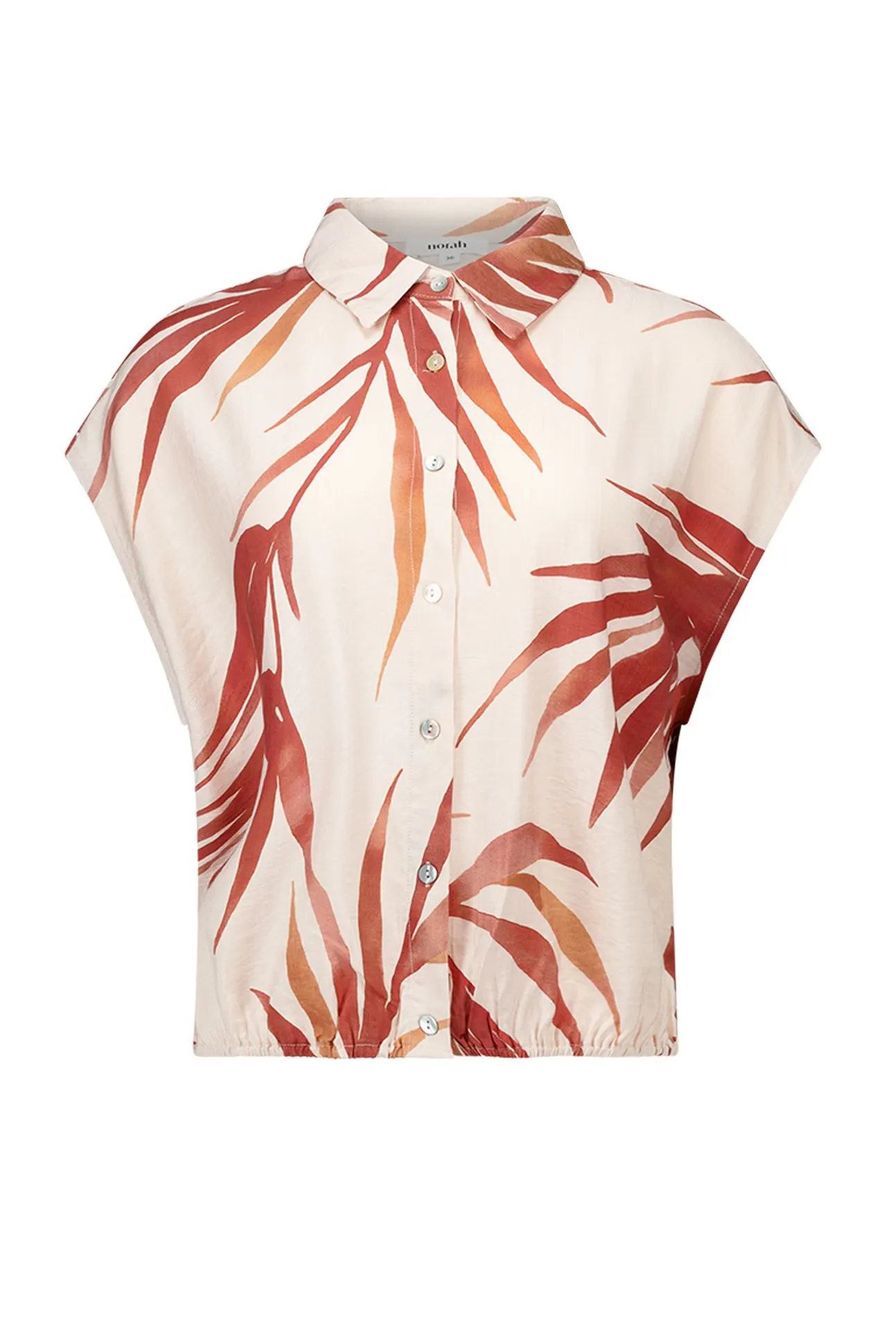 Blouse met bladprint