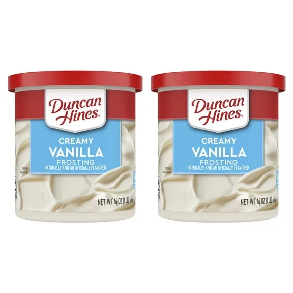 (2 pack) Duncan Hines Creamy Vanilla Flavored Frosting, 16 oz.
