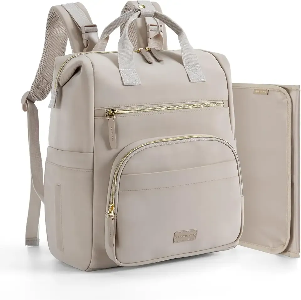 mommore Neoprene Diaper Bag Backpack Small Lightweight Baby Diaper Bags Water Resistant Diaper Backpack for Boys Girls Newborn with Changing Pad, Stroller Straps