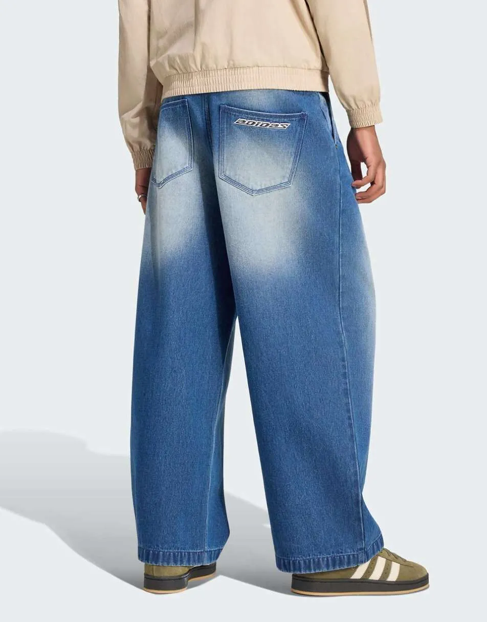 adidas Originals Jeans mid-rise wide leg in denim