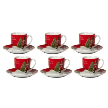 Servizio da caffè 12 Pezzi in Porcellana Merry Nutcracker