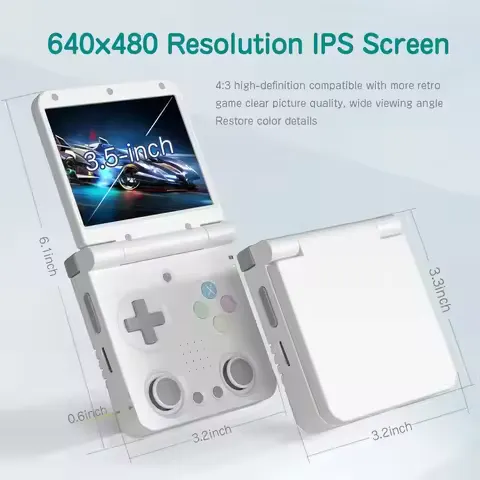 MIYOO FLIP V2 Handheld Game Players 3.5'' IPS Screen Linux System Onion OS Video Game Consoles Free Case Gamer Gift Retro Gaming