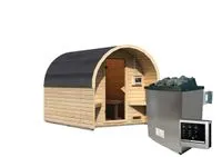 Fasshaus Dömitz A Finnisch 9,0 kW Ofen + Steuergerät Easy Finnisch - Made in Germany