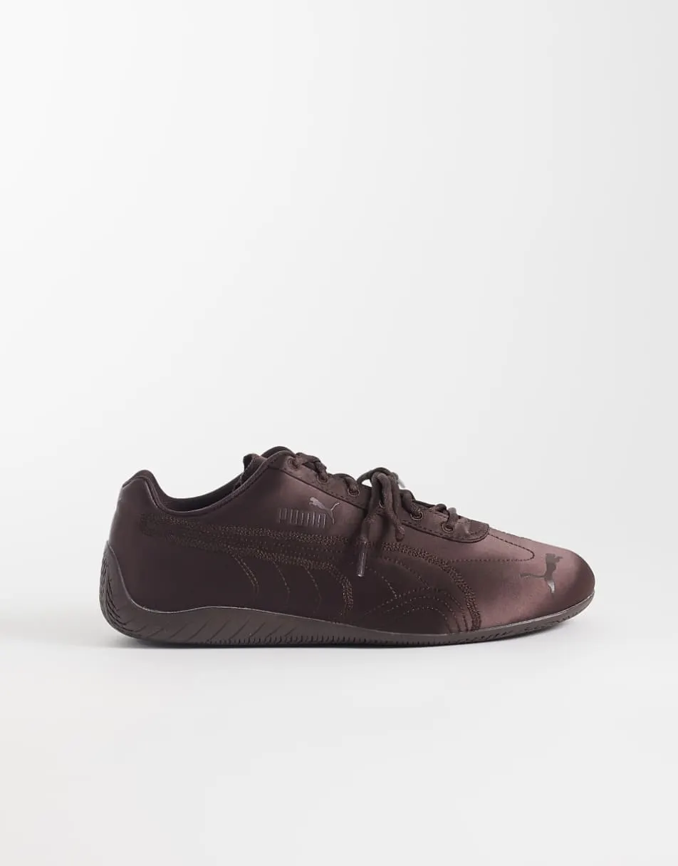 Puma Speedcat satin trainers in chocolate brown
