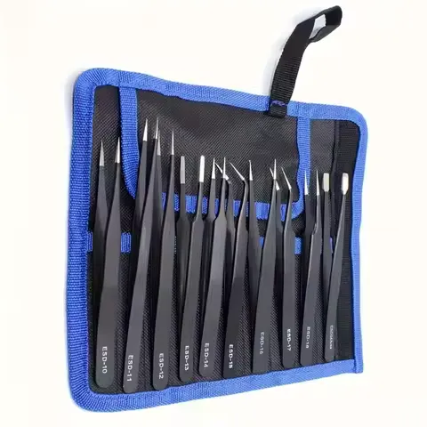 Anti‑Static Tweezers Set Premium Ultra‑Precise Ergonomic Tweezers Industrial Home Repair Hand Tool
