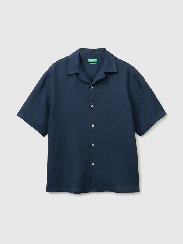 100% linen short-sleeved shirt