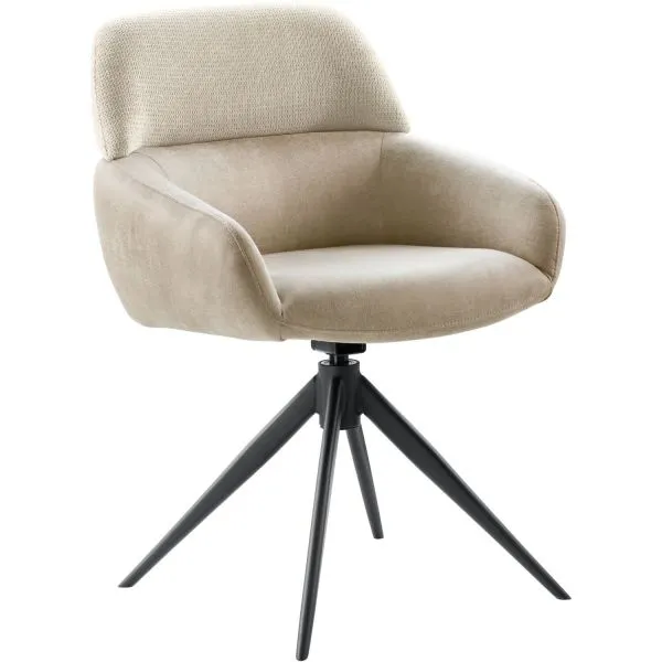 Eetkamerstoel Veda draaibaar microvezel beige
