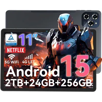 TABWEE 2025 W90 11 Zoll Tablet Android 15 ,24GB RAM 256GB Speicherplatz(2TB TF),Großes Display Widevide L1,Octa-core T615, 8000mAh,5G WiFi,4G LET,18W