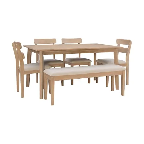 Linon Home Décor Products Duncan 6-Piece Dining Set, Natural