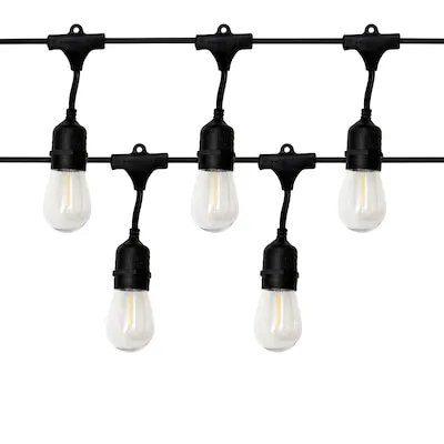 JONATHAN Y 10-ft Plug-in Brown/Lantern Indoor/Outdoor String Light with 10 White -Light LED Novelty Bulbs