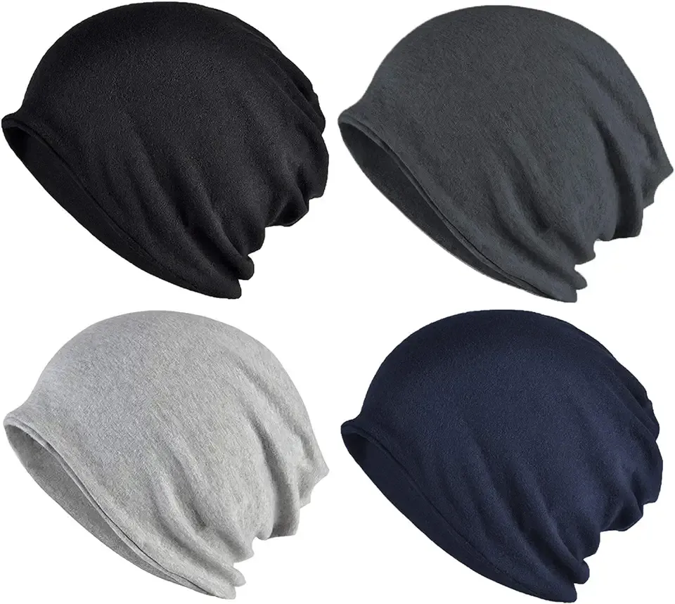 Cotton Slouchy Beanie Hip-Hop Soft Lightweight Running Beanie Adult Skull Hats Cap for Men Women