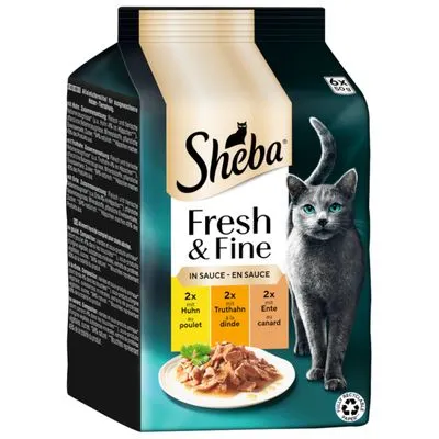 Lot économique Sachets fraîcheur Sheba Fresh & Fine 72 x 50 g pour chat