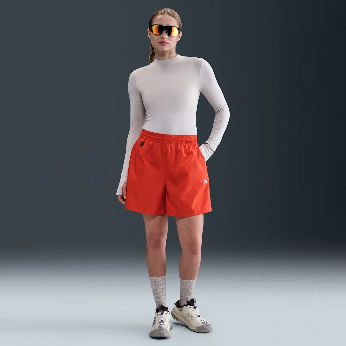 Repel ripstop-shorts med mellomhøyt liv til dame