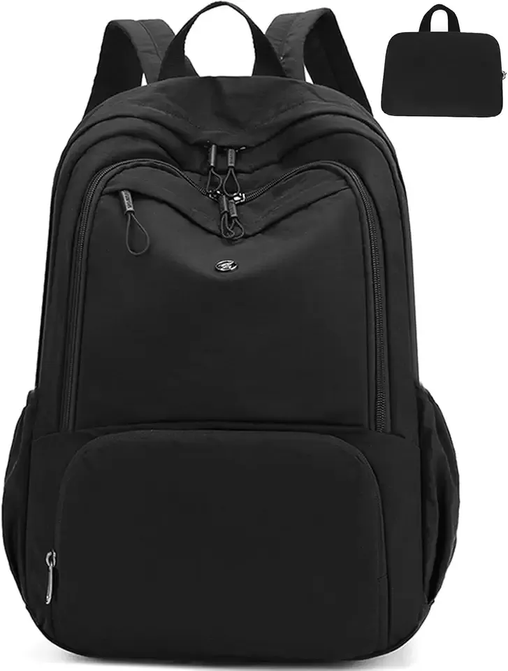 Foldable Backpack for Women, Lightweight Travel Backpack Purse Black