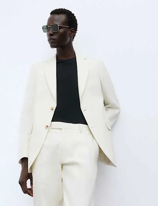 Tailored Fit Italian Performance Linen Blend Suit Jacket