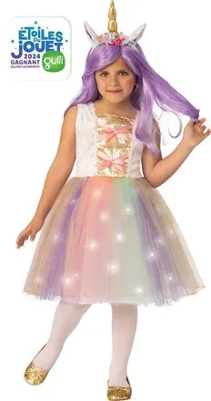 DEGUISEMENT LICORNE LUMINEUSE - S 3-4 ANS