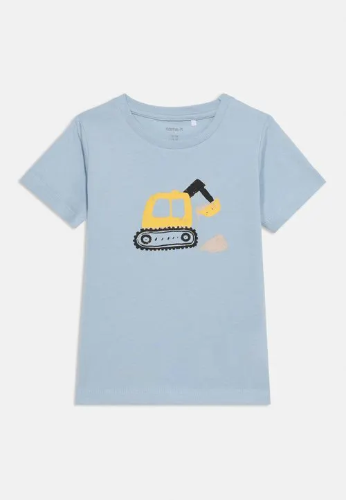 NMMDANNY 3 PACK - T-shirts med print - cloud dancer/blue fog/chateu gray