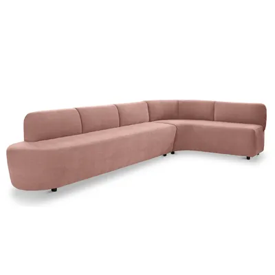 Eetkamerbank Luna hoek be cotton rosewood rechts