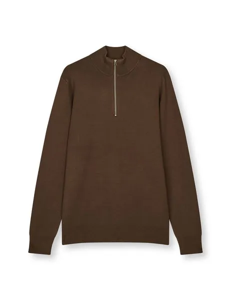 Urban Chase Half Zip Knit Sweater Demitasse