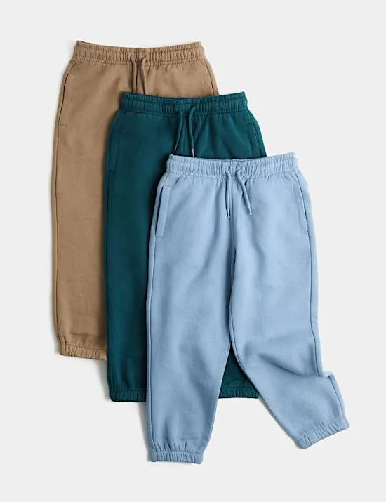 3er-Pack Jogginghosen mit hohem Baumwollanteil (2–8 Jahre)