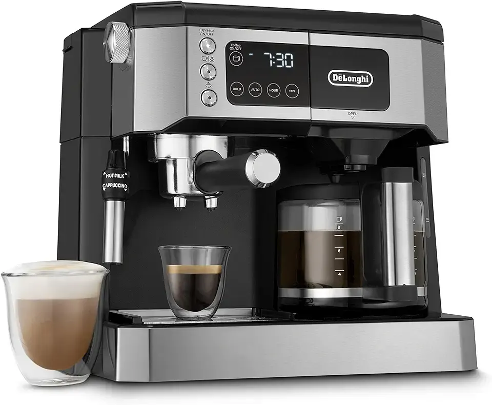 All-in-One Espresso & Coffee Maker, 10-Cup Pot, Milk Frother