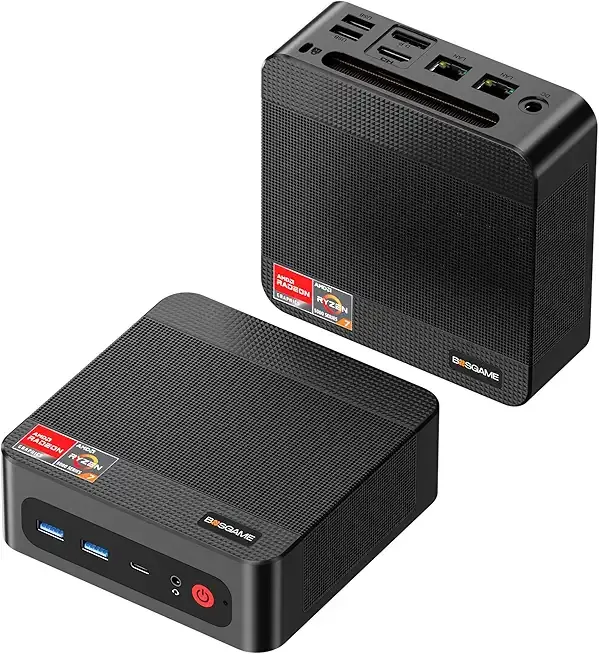 BOSGAME P3 Mini Gaming PC AMD Ryzen 7 7840HS | 32GB DDR5 RAM | 1TB PCIe 4.0 NVMe SSD | Dual Gigabit Ethernet | Triple Display (HDMI/DP/USB-C) | AX210 Wi-Fi 6E | BT 5.2 | Compact Desktop Computer