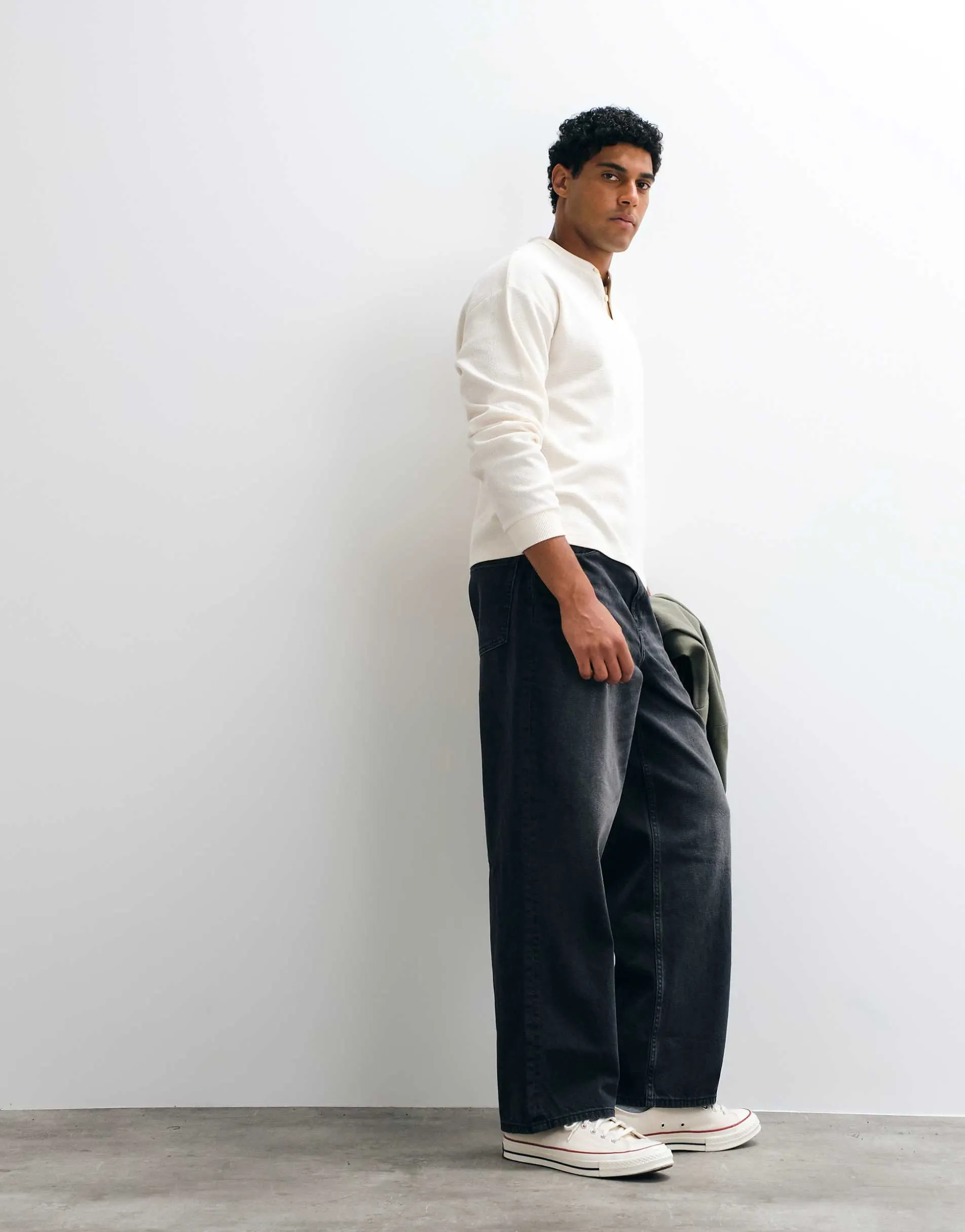 ASOS DESIGN baggy jeans in washed black