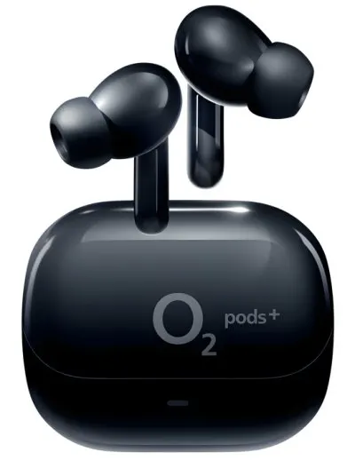 Bezdrátová sluchátka O2 pods+ ANC 2025, černá