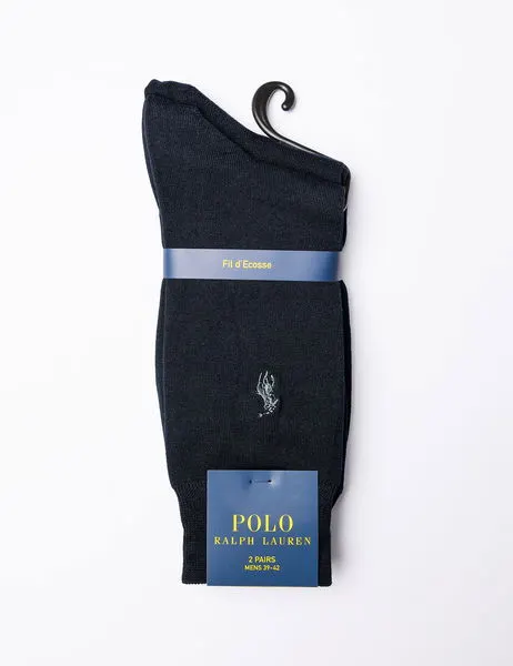 2-Pack Mercerized Cotton Socks Blue