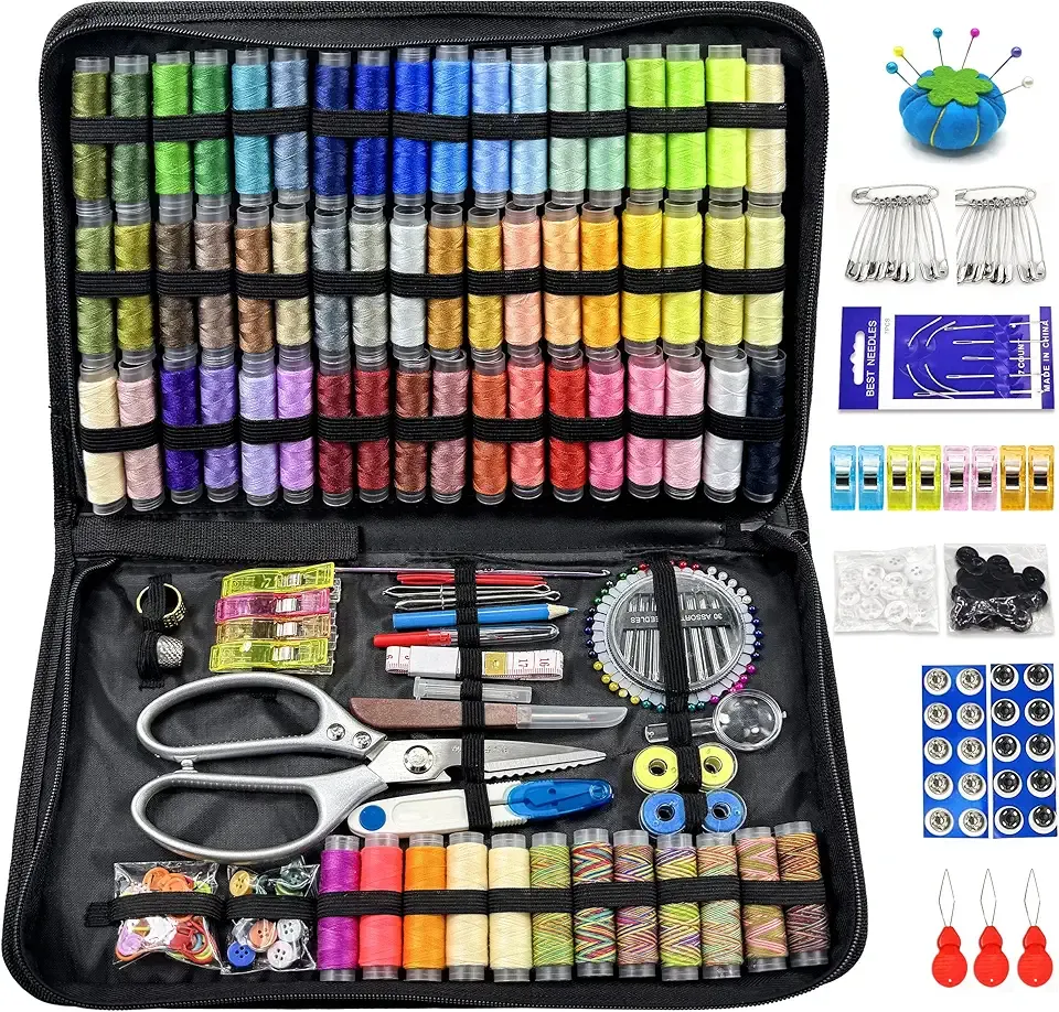 66 Color Sewing Kit for Adults,305 Pcs Sewing Thread Kit,Portable Needle and Thread Kit for Sewing,for Adults, Kids, Beginner, Home, Travel, Emergency Sewing Kits