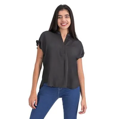 Blusa Mxstaza Mujer Manga Corta Con Detalle