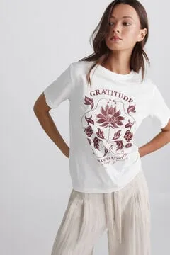Camiseta manga corta dibujo boho