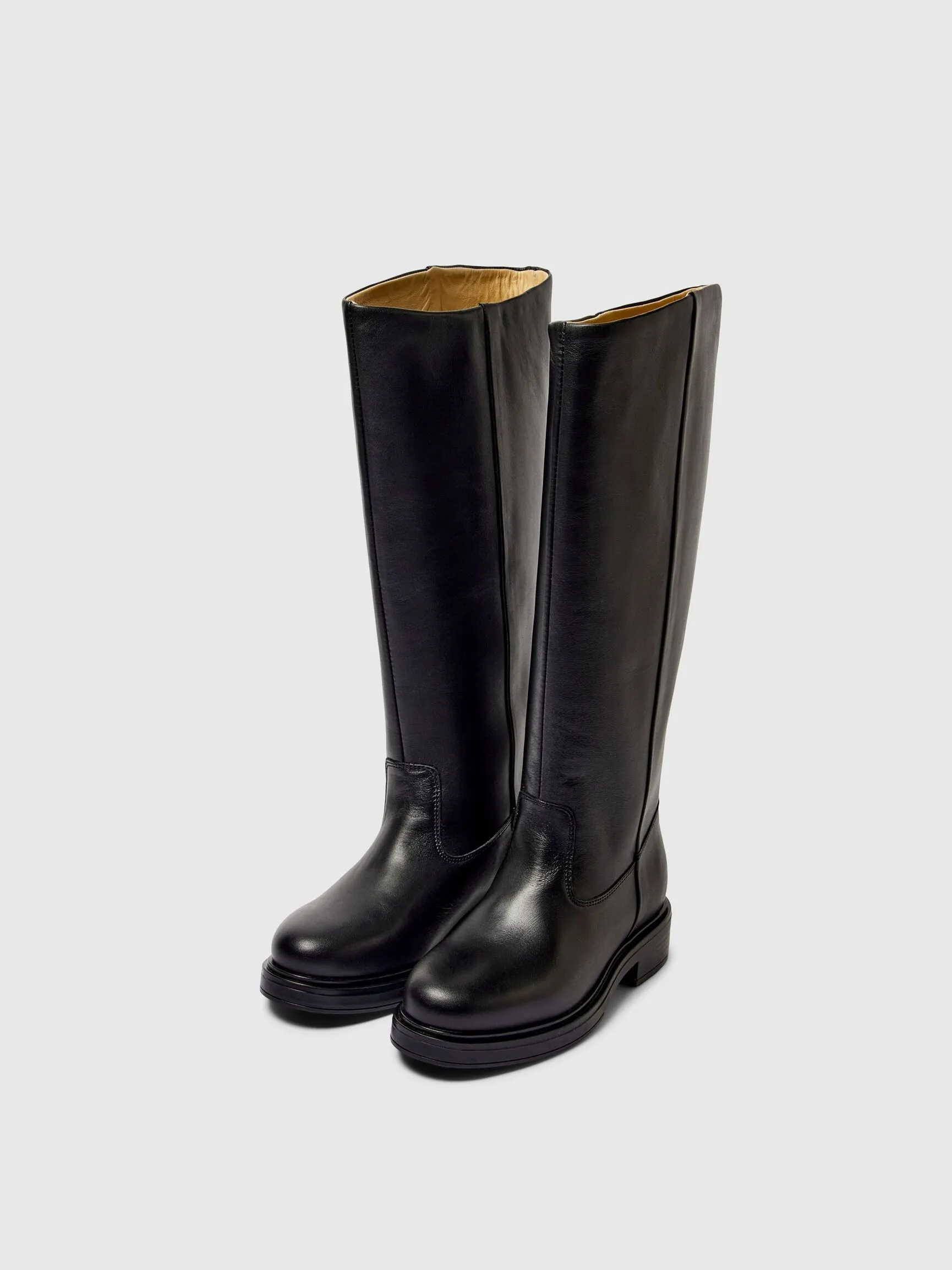 SKINN KNEHØYE STØVLETTER