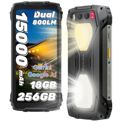 Blackview BV7300 Outdoor Handy,15000mAh/45W/7W Reverse Charging, 18GB(6+12GB)+256GB, 6.67",50MP+32MP, Ohne Vertrag, 800LM Camping lampe, Gemini, NFC