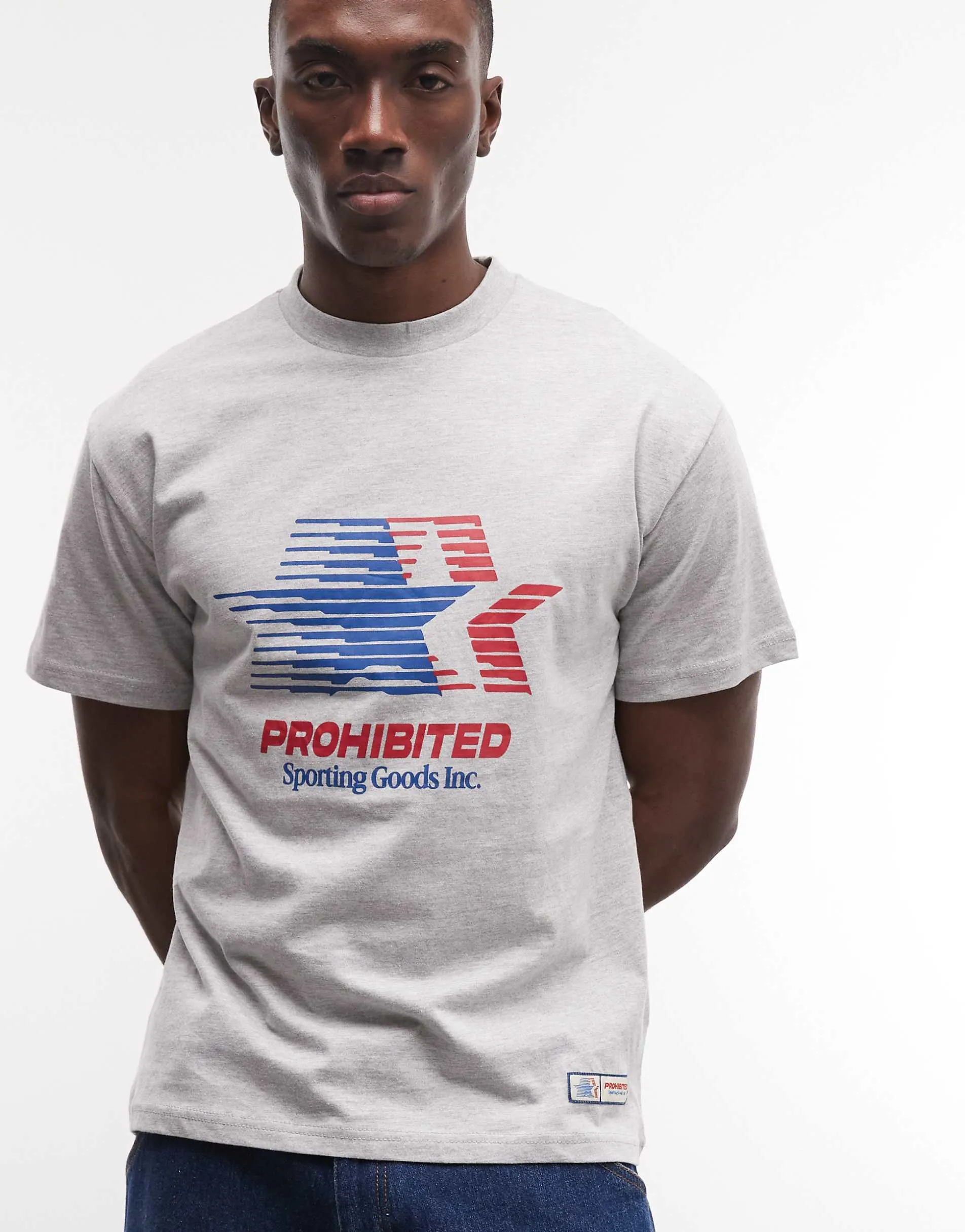 Prohibited sporting goods t-shirt in grey
