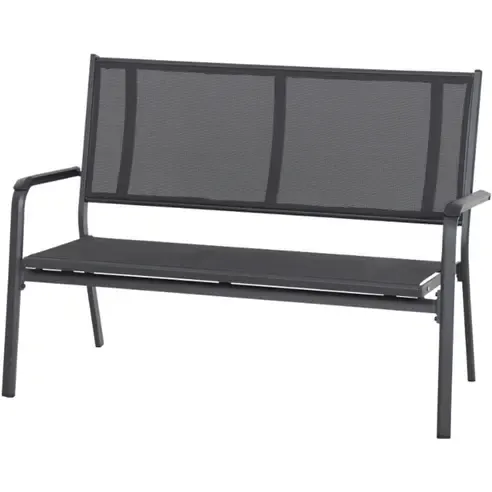 2-Sitzer Gartenbank TESORO - matt anthrazit - schwarz-silber