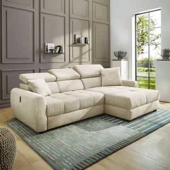 Hoeksalon EVANDRO Beige Elek. diepteverstelling B270