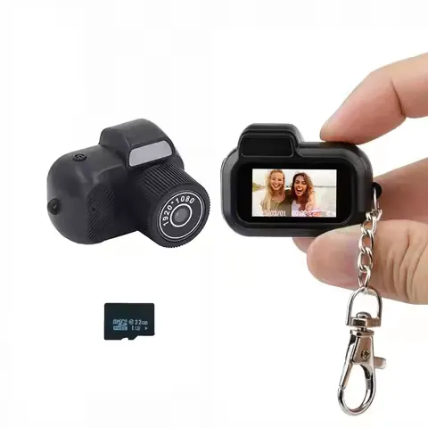 1080P Mini Keychain Digital DV Camera, 0.96 Inch HD Display 2MP Vintage SLR Shape, 160° Wide Angle Lens with Anti-Lost Lanyard, Rechargeable Portable Camera for Adults Teens Outdoor Travel Recording
