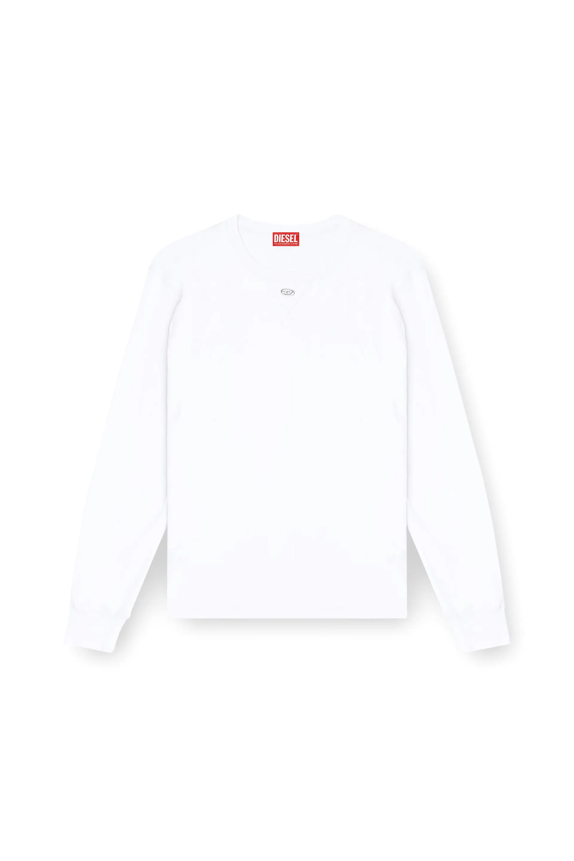 Cotton long-sleeve T-shirt with Oval D