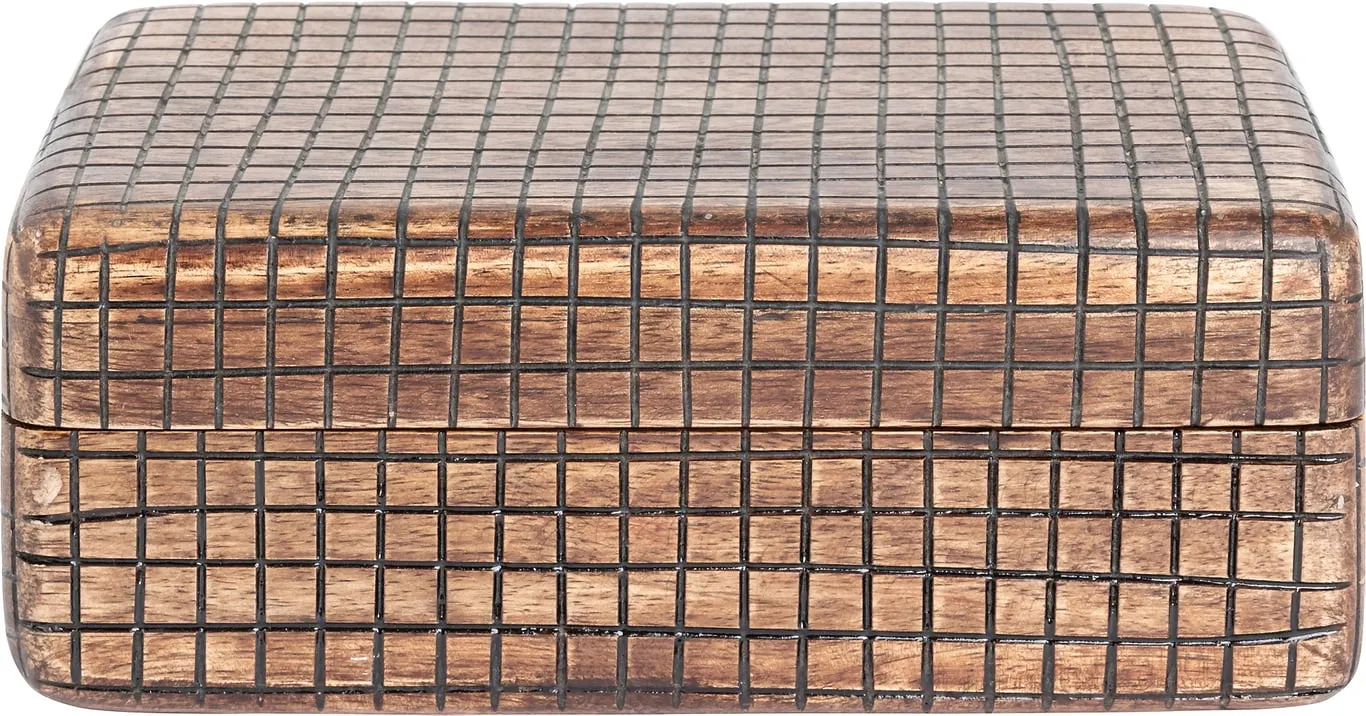 Lama Leuven treboks liten 20 x 14 cm, rutemønstret