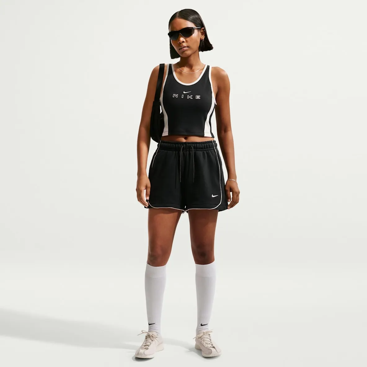Fleeceshorts med mellomhøyt liv og ledig passform til dame (7,5 cm)