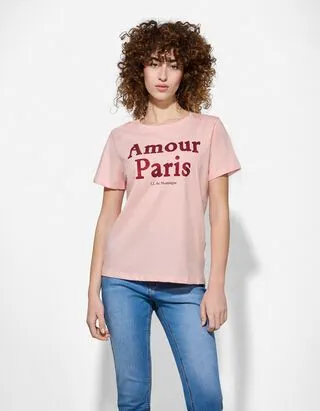T-shirt - Pietre Stras - rosa