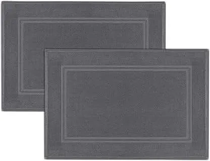 Tens Towels Pack of 2 Bath Mats 100% Cotton, 20 x 32 Inches, Super Absorbent, Hotel Quality Premium Floor Towels, Luxurious, Soft & Quick Dry, Not a Bathroom Rug, Dark Grey Tens Towels Pack of 2 Bath Mats 100% Cotton, 20 x 32 In…