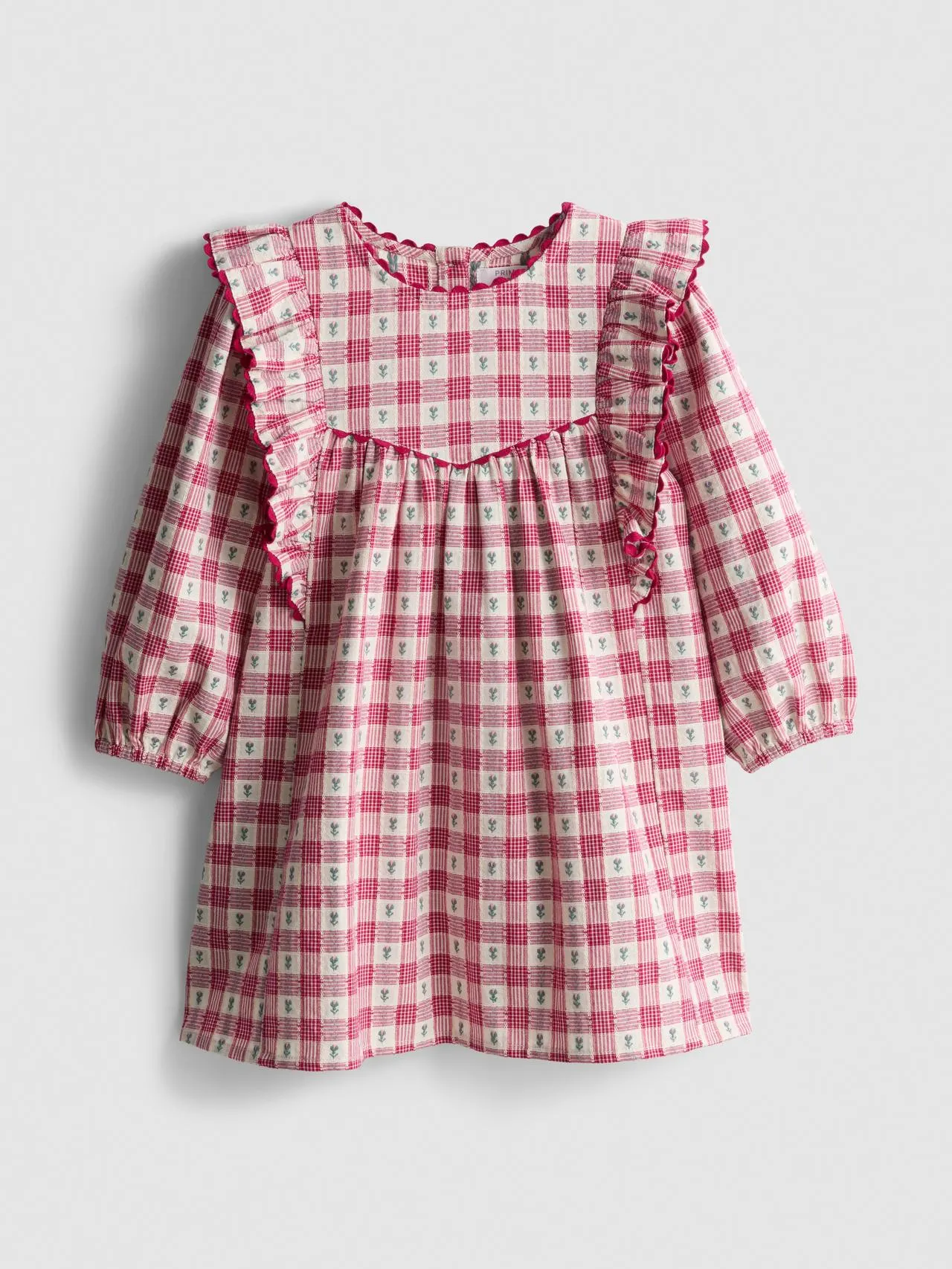 1–9 ans | Robe à smock, carreaux et motif floral